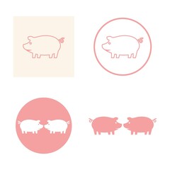 pig logo design icon vector
