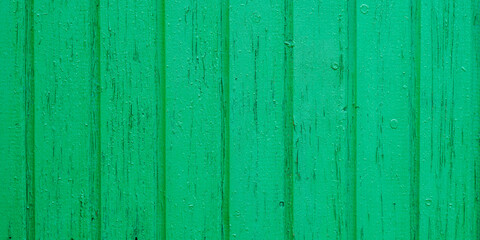 Background light green classic wooden fence planks texture in wood wallpaper in panoramic web format and header