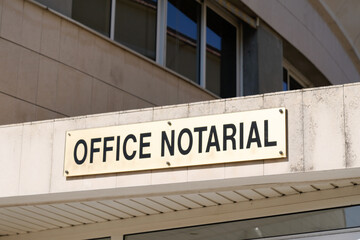 Notaire office notarial french office notarial entrance facades sign text and logo notary agency