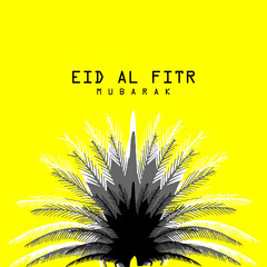 Happy Eid al-Fitr greeting card, vector illustration