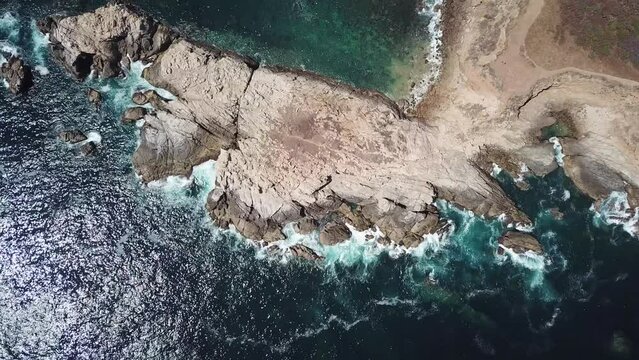 Punta cometa view from the drone, Punta cometa is located in Oaxaca in Mexico an it is on the pacific ocean sie
