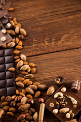 Cinnamon, Dark chocolate with milk and candy sweet