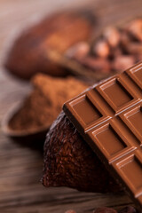 Chocolate sweet, cocoa and food dessert background