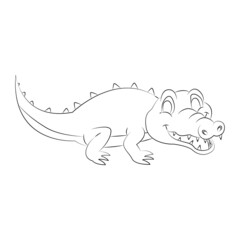 Crocodile vector outline black color