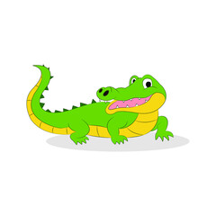 Vector cartoon crocodile isolated on white background