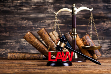 Obraz na płótnie Canvas Judge gavel,Law concept, wooden desk background
