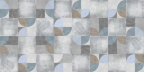 abstract geometric pattern with cement texture background	 - 501474194