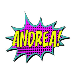 Andrea comic burst vector sign