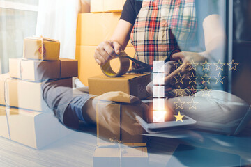 Customer Experience dissatisfied Concept, Unhappy Businessman Client with Sadness Emotion Face on...