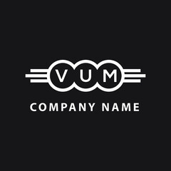 VUM letter logo design on black background. VUM  creative initials letter logo concept. VUM letter design.
