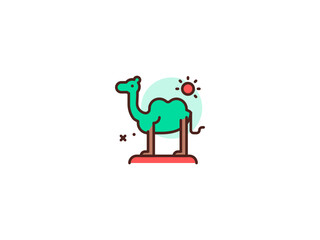 Camel Arab Cultural Icons Flat Vectors Vectors. flatcion premium vector. modern and professional. creative symbol. regular used icon. ecommerce design for business.svg