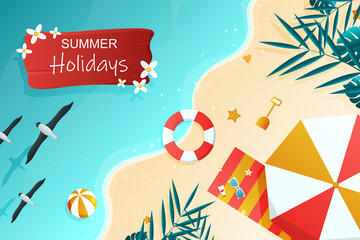 Gradient beautiful hello summer background.