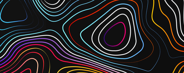 Topography relief. Abstract background. Vector illustration, vector illustration of topographic line contour map,	 Outline cartography landscape. Modern poster design. Trendy cover with wavy colorful.
