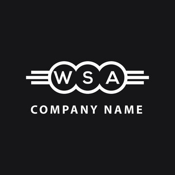WSA letter logo design on black background. WSA  creative initials letter logo concept. WSA letter design.
