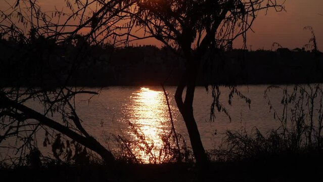 Sunset over water in Havana Cuba