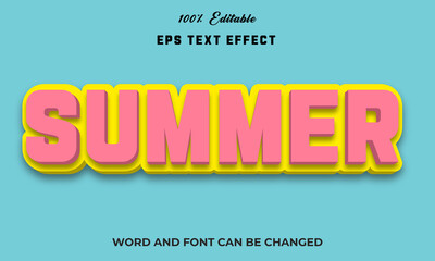 Summer Editable 3d text Effect Style,
