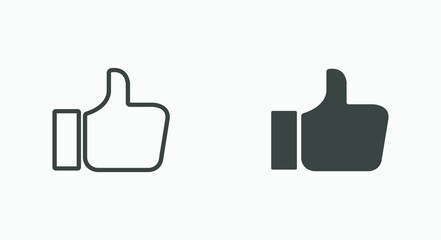 thumb up, like, hand, ok, fist, finger icon vector symbol isolated set