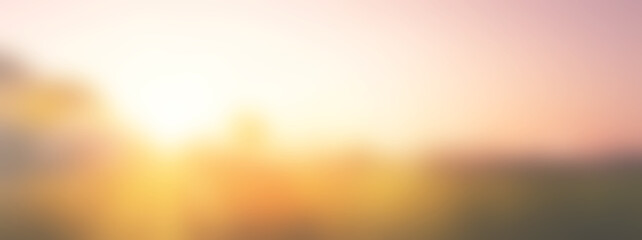 sunrise blur background for banner website, panorama
