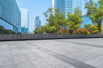 Fototapeta premium modern buildings and empty pavement in china.