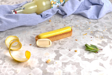 Sweet dessert on light background with shallow depth of field