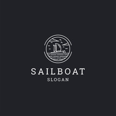 Sailboat logo icon design template vector illustration