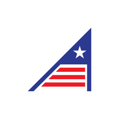 letter A america logo design