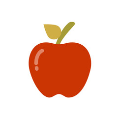 Apple , Autumn flat icon.