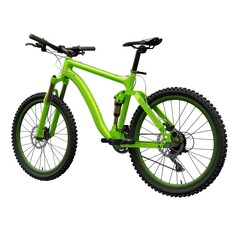 Fototapeta na wymiar Green mountain bike on an isolated white background. 3d rendering.