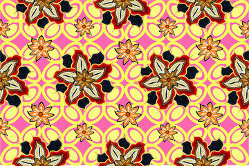 Indonesian batik motifs with very distinctive plant patterns