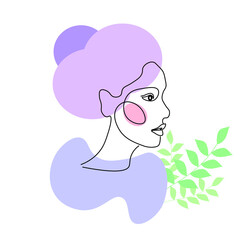 Line drawing woman face, line art women. modern line art, vector.