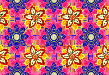 Indonesian batik motifs with very distinctive plant patterns