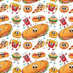 Seamless background with food theme