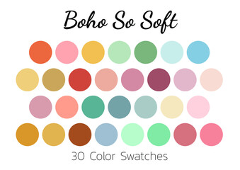 Collection Color palette, swatch color palette, Flat vector illustration.