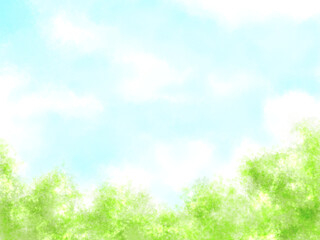Obraz na płótnie Canvas Blue sky and trees