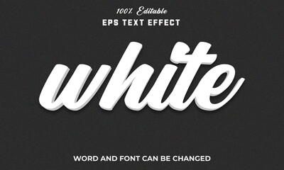 White Editable 3d text Effect Style,