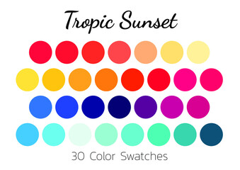 Collection Color palette, swatch color palette, Flat vector illustration