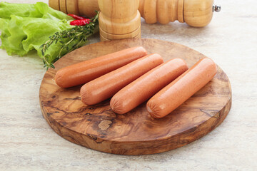 Meat sausages for snack breakfast