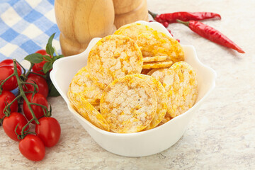 Natural organic grain rice chips