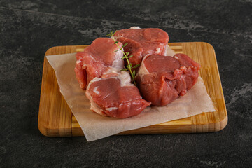 Raw pork tenderloin for cooking