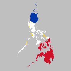 Obraz premium Philippines flag inside the Philippines map borders vector illustration