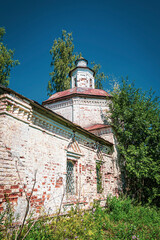abandoned Orthodox church in the forest