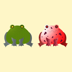 two sad frogs