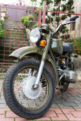 side view of retro bike, vintage motorcycle