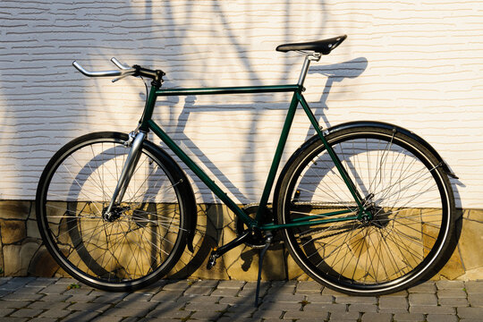 close up of fixed gear bike, old vintage bicycle
