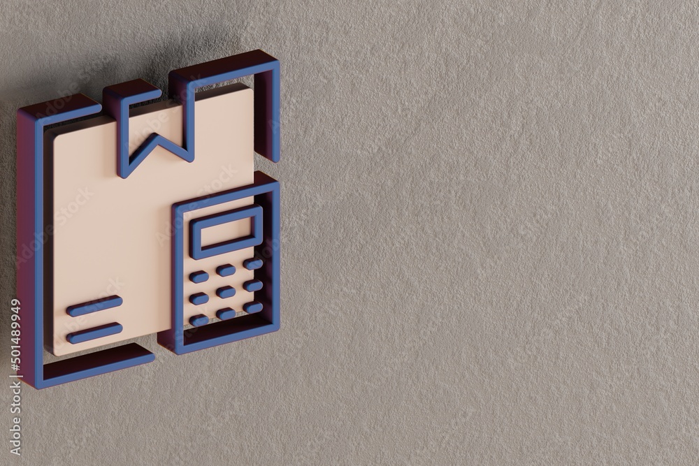 Aufkleber beautiful abstract illustrations blue and golden delivery box calculator symbol icons on a wall beto