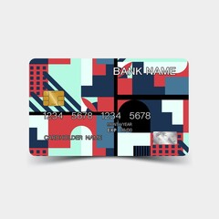Credit card  design. Inspiration from memphis art. Editable vector design. illustration EPS10