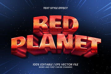 Red Planet Text Effect Editable 3D Style © rizqikreatif88