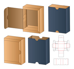 Box packaging die cut template design. 3d mock-up © siiixth