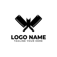 Butcher bat  logo design vector