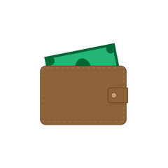 Leather wallet and dollars